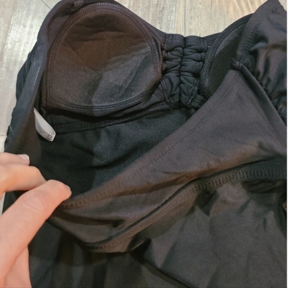 NWOT Sofia Vergara black one piece ruched sides removable straps - Picture 3 of 5